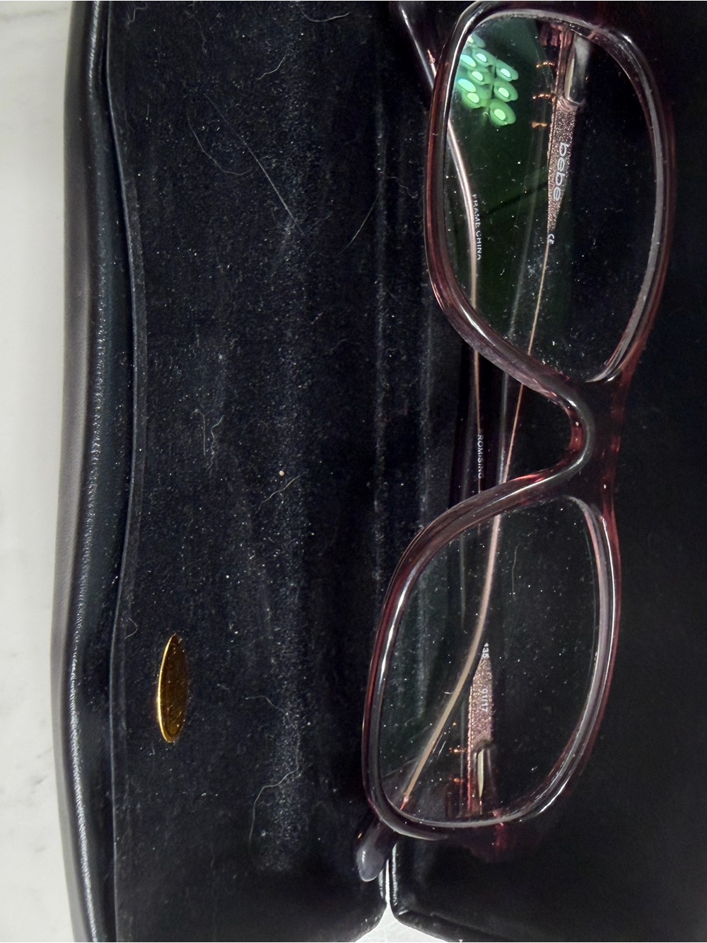 Translucent Plum Rectangular Reading Glasses with Black Case